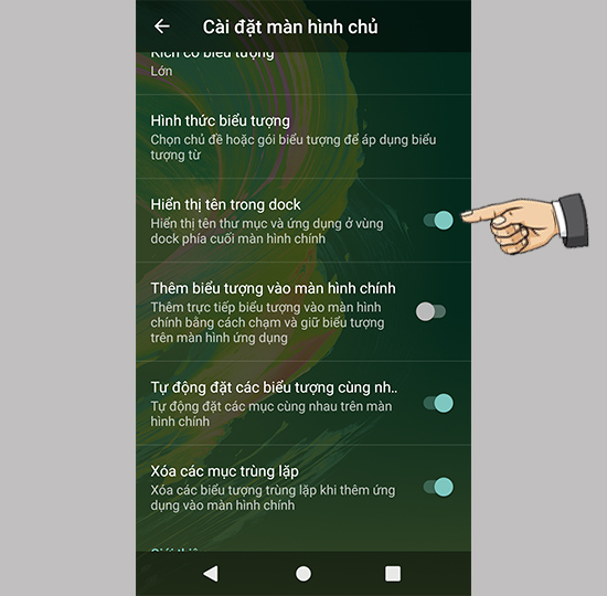 Tắt hiển thị tên